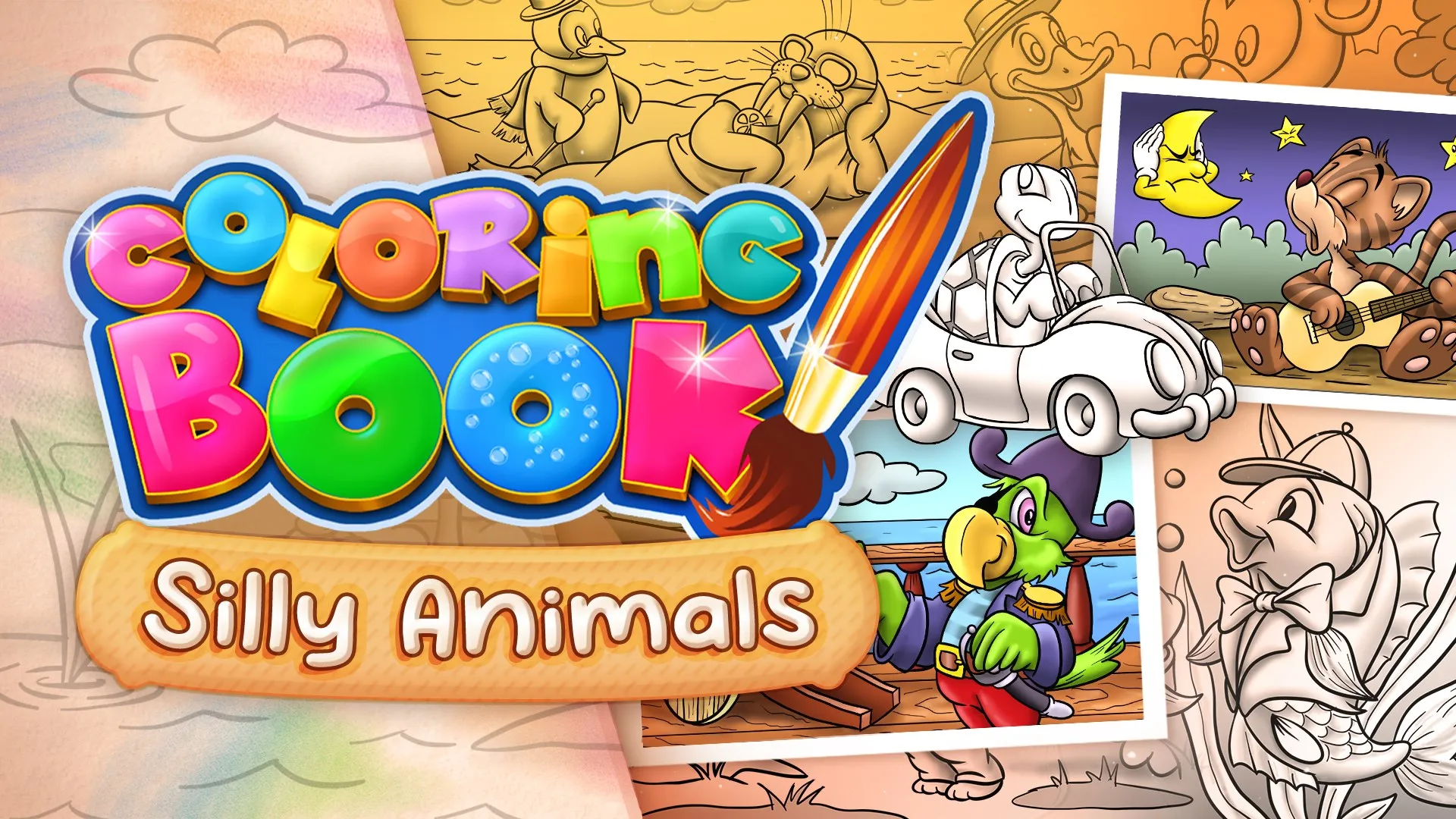 Coloring Book: Silly Animals