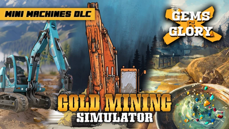 Gold Mining Simulator + Gems & Glory DLC + Mini Mining Machines DLC