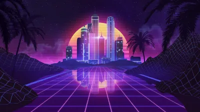 AAA Dynamic Scenes - Retro Night Ride Dynamic Scene — скриншот 1