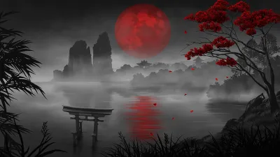 AAA Dynamic Scenes - Bloody Moon over Samurai Lands — скриншот 2