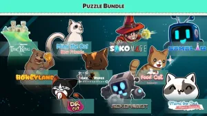 Puzzle Bundle Windows - Sokorobot, Mimi the Cat - New Friends, Mimi the Cat: Mimi's Scratcher, Storyblocks: The King