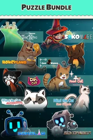Puzzle Bundle Windows - Sokorobot, Mimi the Cat - New Friends, Mimi the Cat: Mimi's Scratcher, Storyblocks: The King