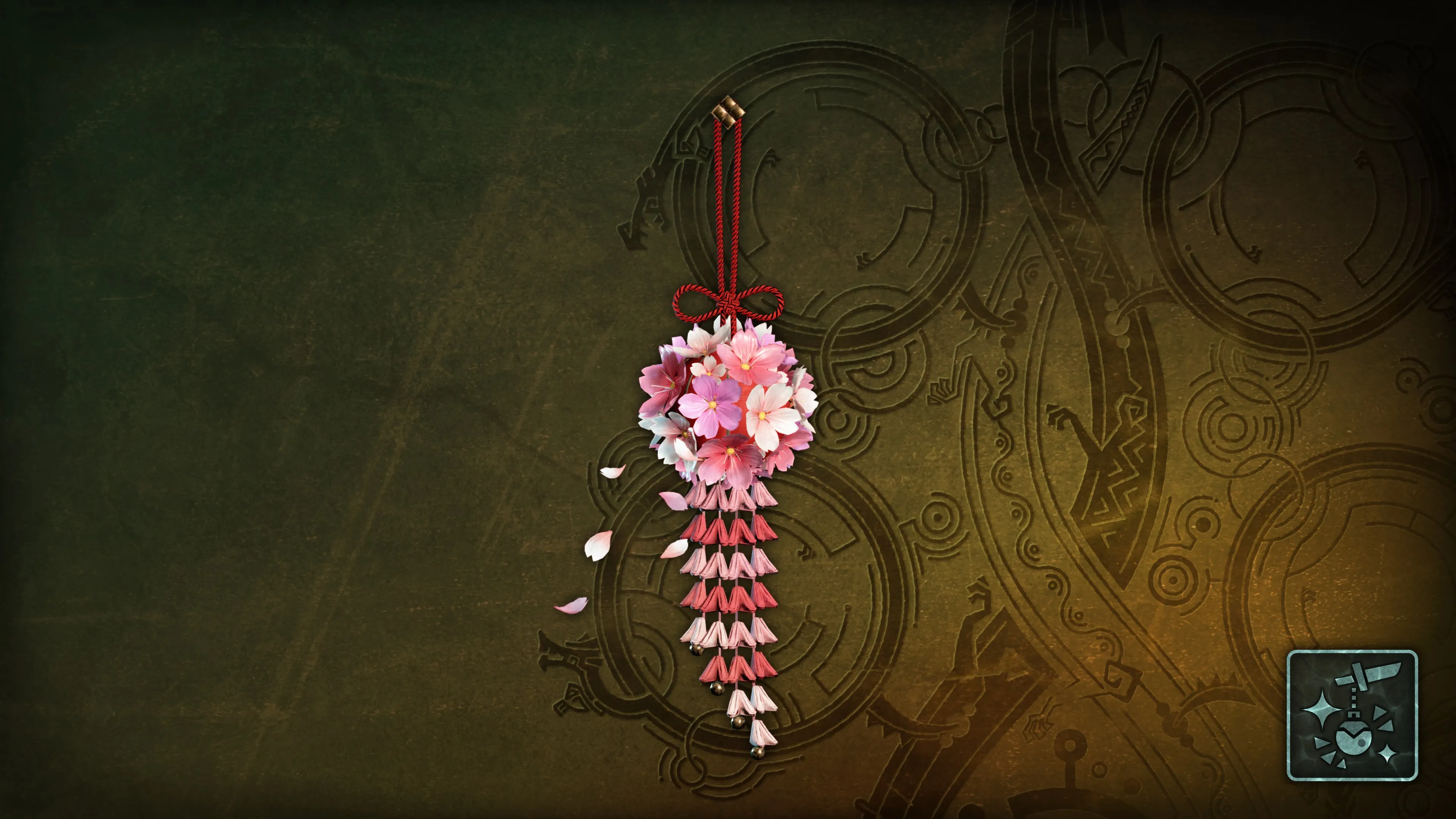 Подвеска: букет сакуры (яркий)