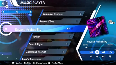 GUNVOLT RECORDS Cychronicle Song Pack 4 Lola: "Raison d'Etre","Search Light","Beyond Probability","Love's Sanctuary" — скриншот 1