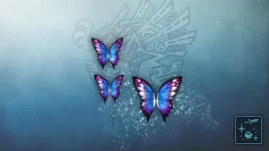 Кулон: призрачные лазурные бабочки