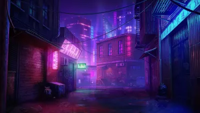 AAA Dynamic Scenes - Neon Metropolis Alley Dynamic Scene — скриншот 1