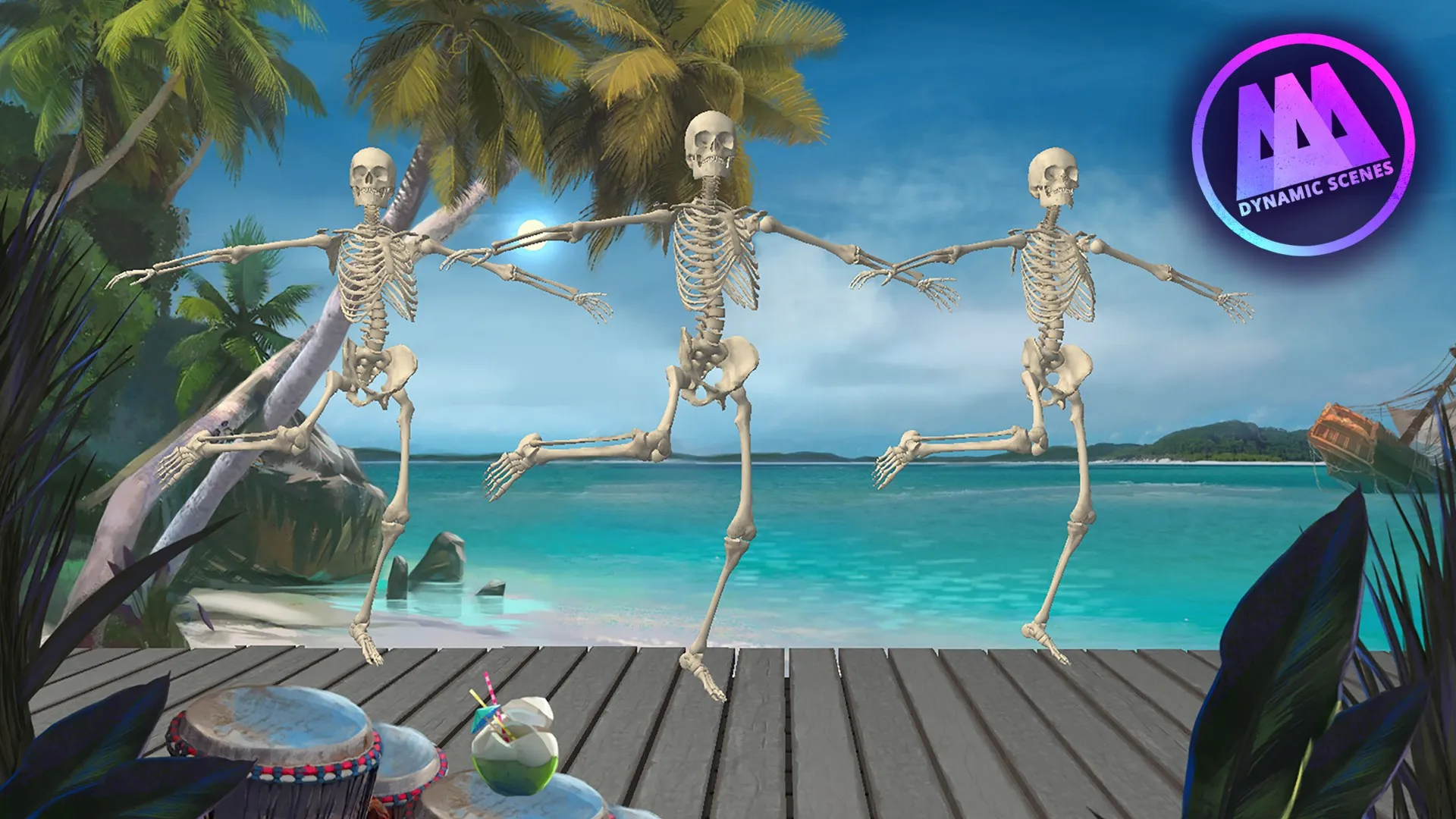 AAA Dynamic Scenes - Tropical Skeleton Dance Dynamic Scene