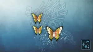 Кулон: призрачные нефритовые бабочки