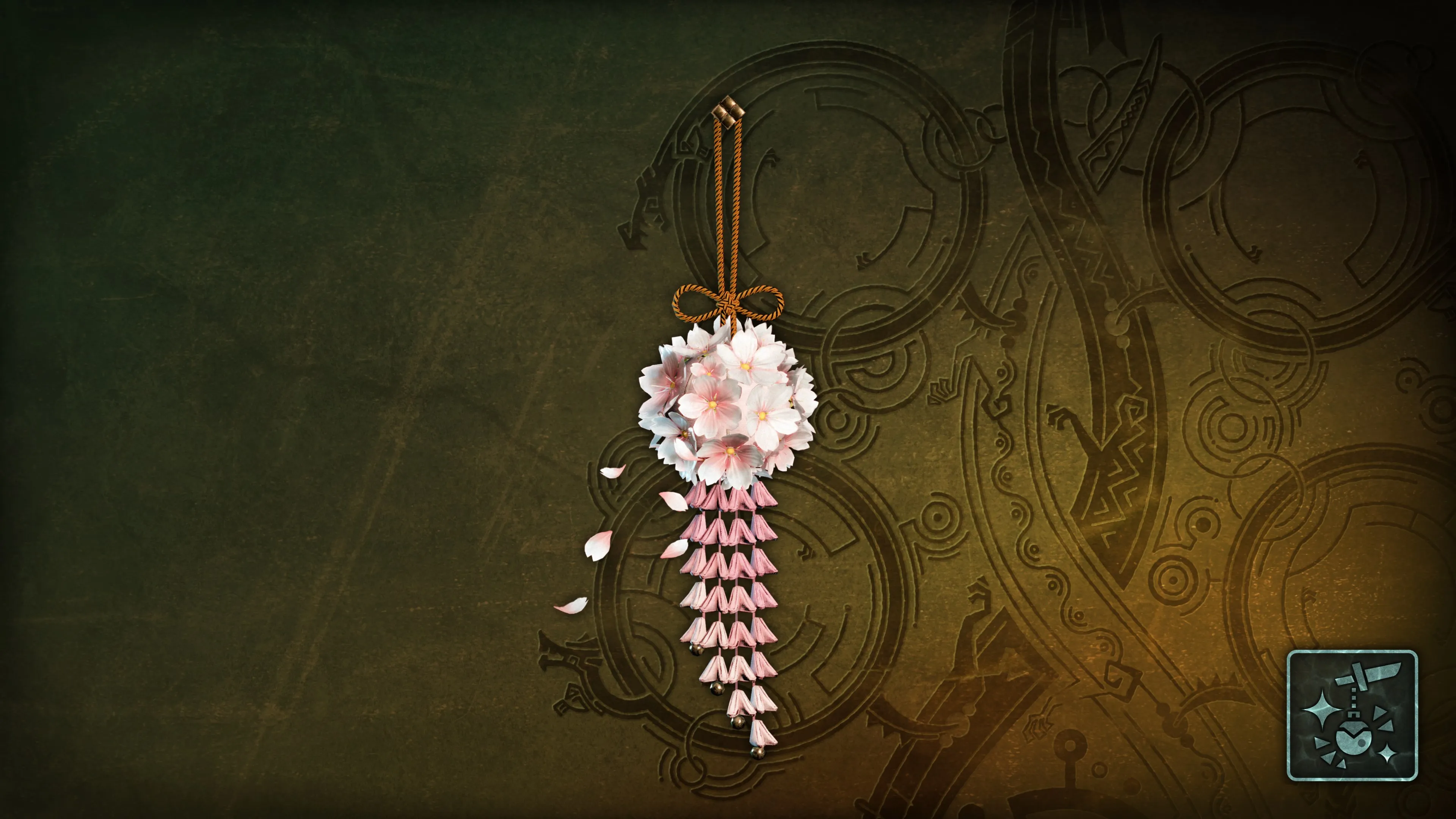 Подвеска: букет сакуры (белый)