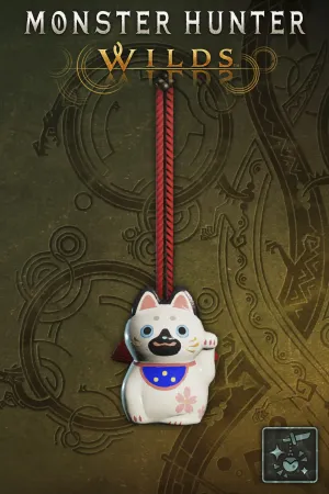 Подвеска: белый кот-колокольчик