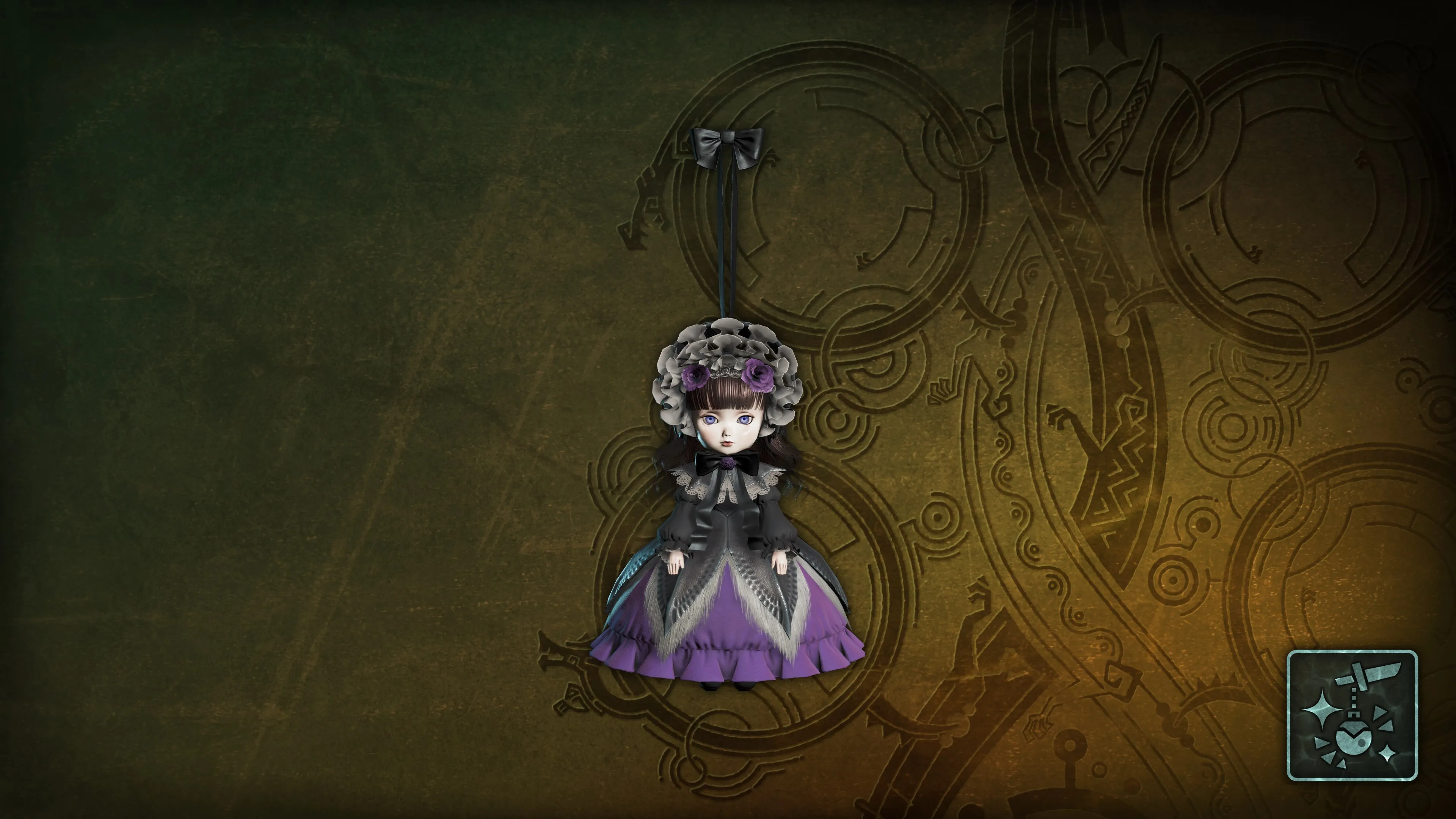 Подвеска: кукла в лала-платье (фиол.)