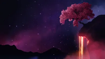 AAA Dynamic Scenes - Sakura Night Sky Dynamic Scene — скриншот 1
