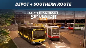 CTS 2026 - Map DLC: Bus + Tram Depot & South-Route - City Transport Simulator Bus & Tram