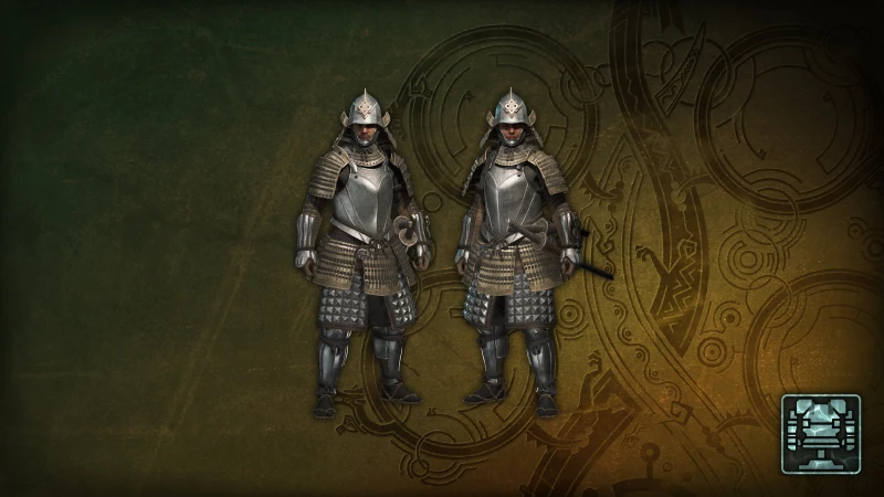 Комплект многослойных доспехов: солдат феодала