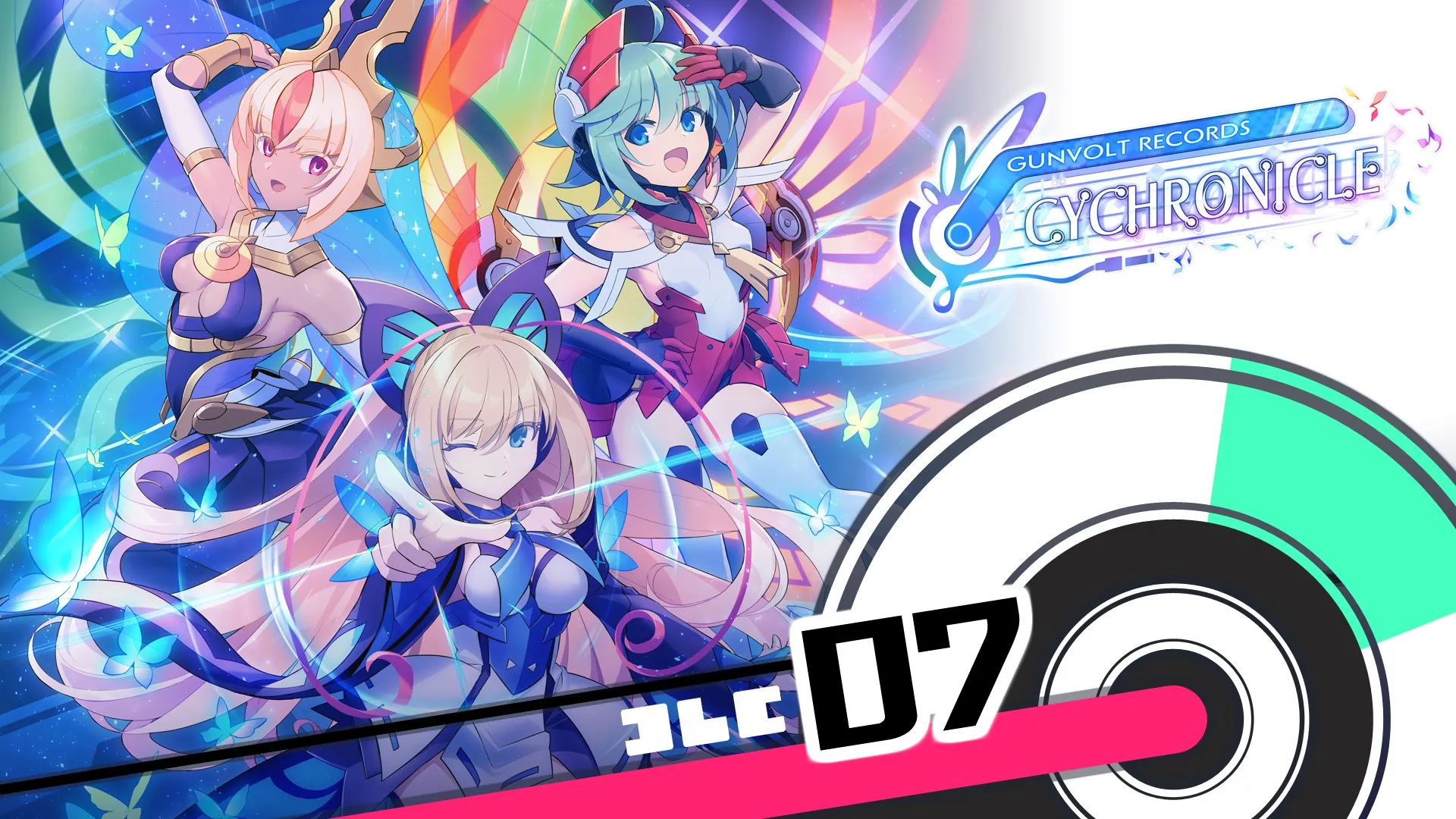 GUNVOLT RECORDS Cychronicle Song Pack 7 Lola: "Kindled Spirits","Inner Alarm","Wordplay Magic","Sparkling Elation (note symbol)"