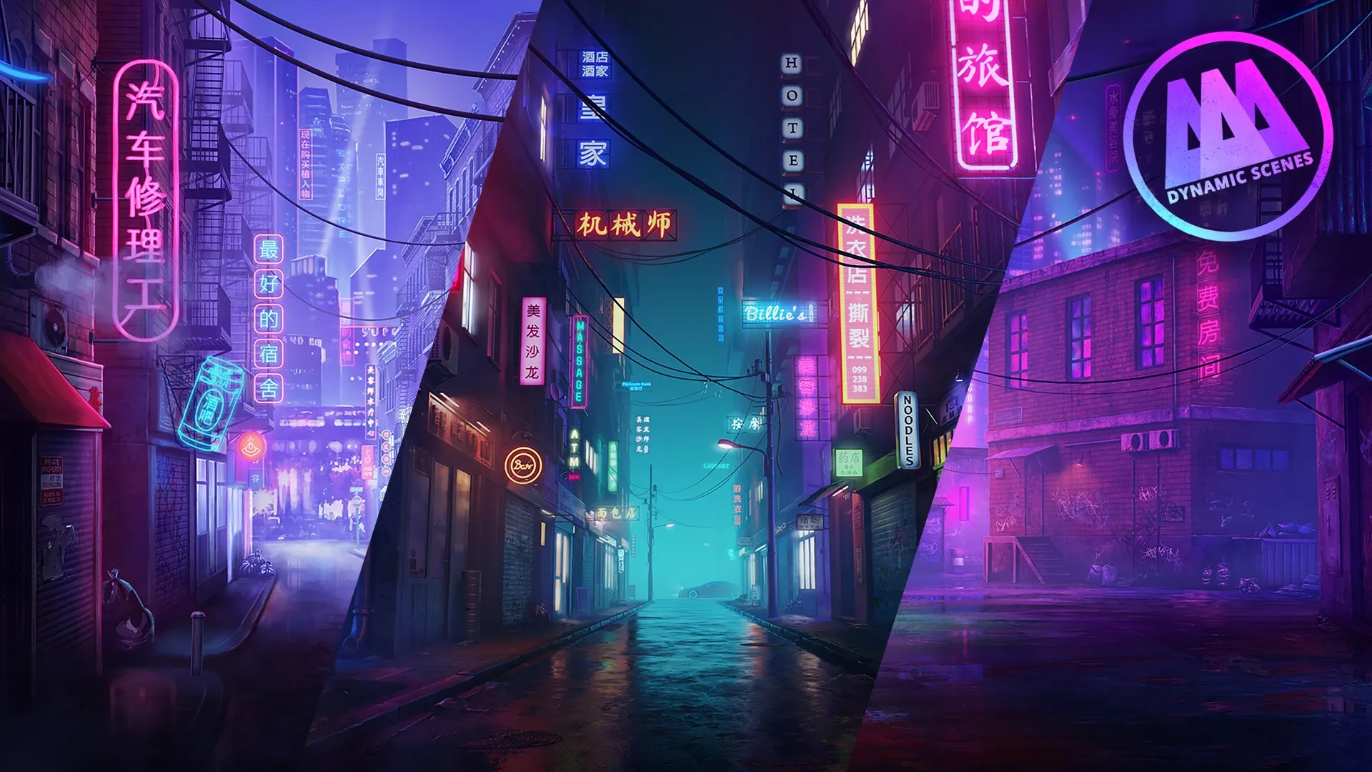 AAA Dynamic Scenes - Neon of Cyber Alleys