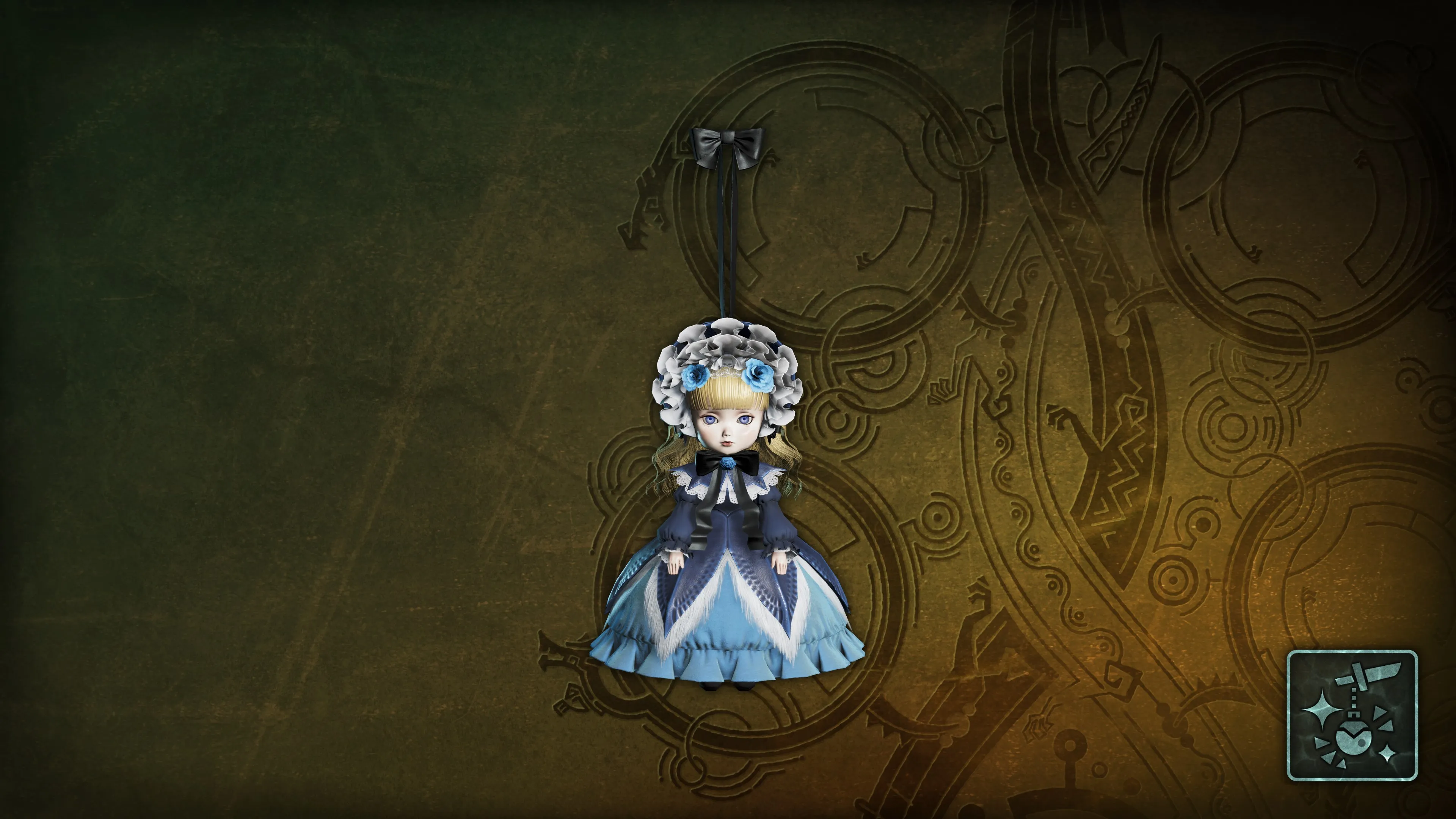 Подвеска: кукла в лала-платье (син.)