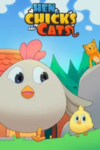 HEN, CHICKS AND CATS
