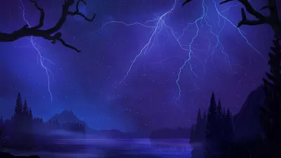 AAA Dynamic Scenes - Lightning Night Sky Dynamic Scene — скриншот 1