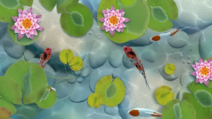 AAA Dynamic Scenes - Koi Fish Pond Dynamic Scene — скриншот 1