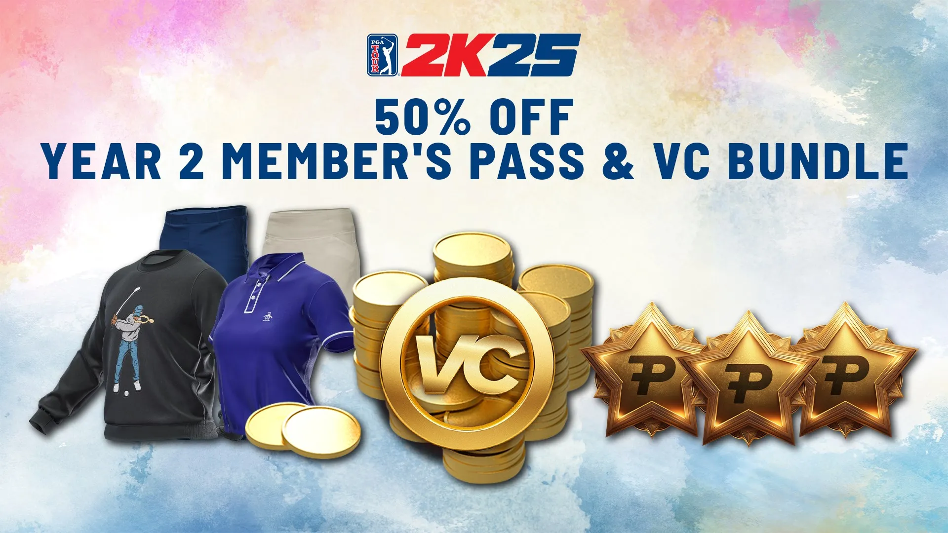 PGA TOUR 2K25 | СКИДКА 50%: MEMBER'S PASS YEAR 2 И НАБОР ВВ