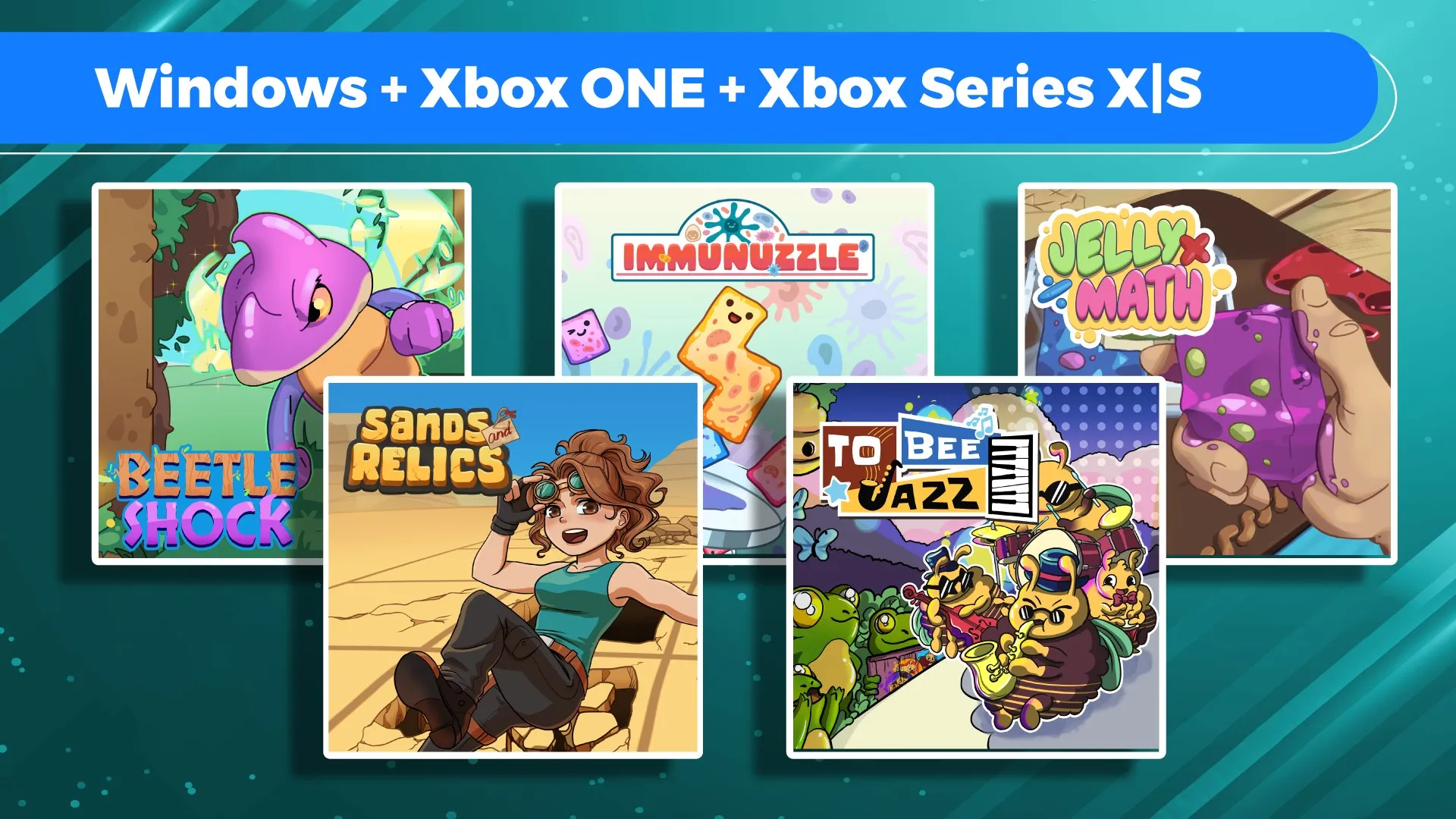 Beetle Shock + Immunuzzle + Jelly Math + Sands and Relics + To bee Jazz (Bundle)