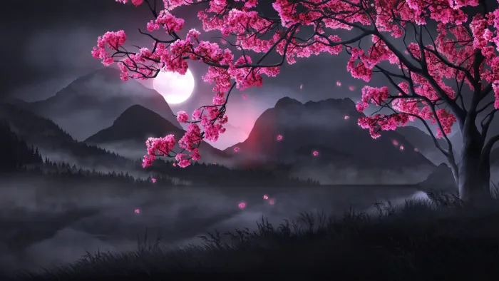 AAA Dynamic Scenes - Night of the Sakura Dynamic Scene — скриншот 1