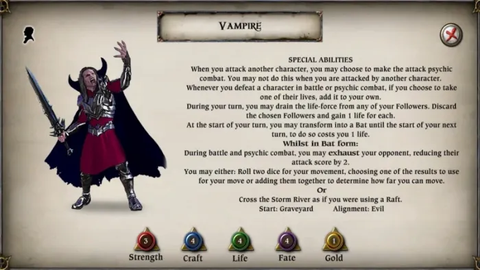 Talisman: Digital Edition - The Vampire Character Pack — скриншот 1