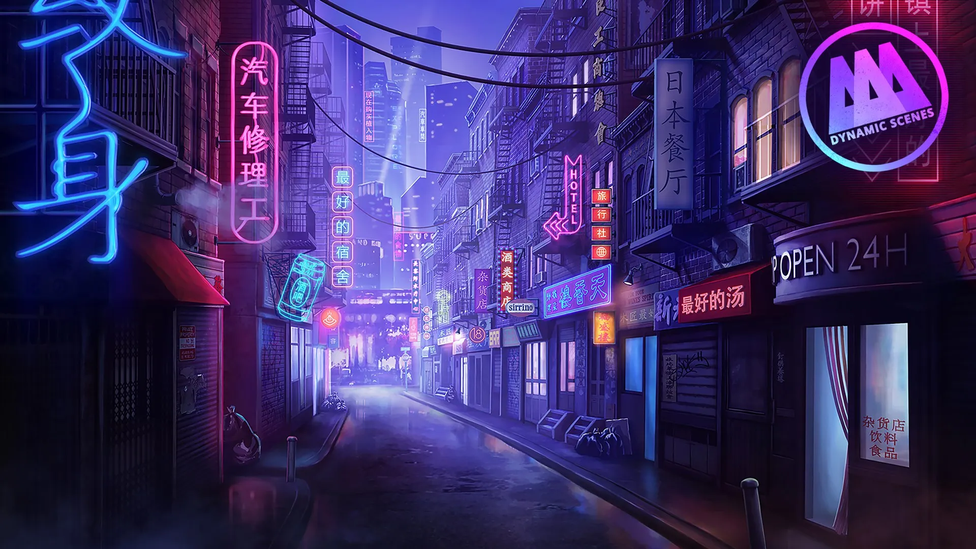AAA Dynamic Scenes - Cyber Chinatown Alley Dynamic Scene
