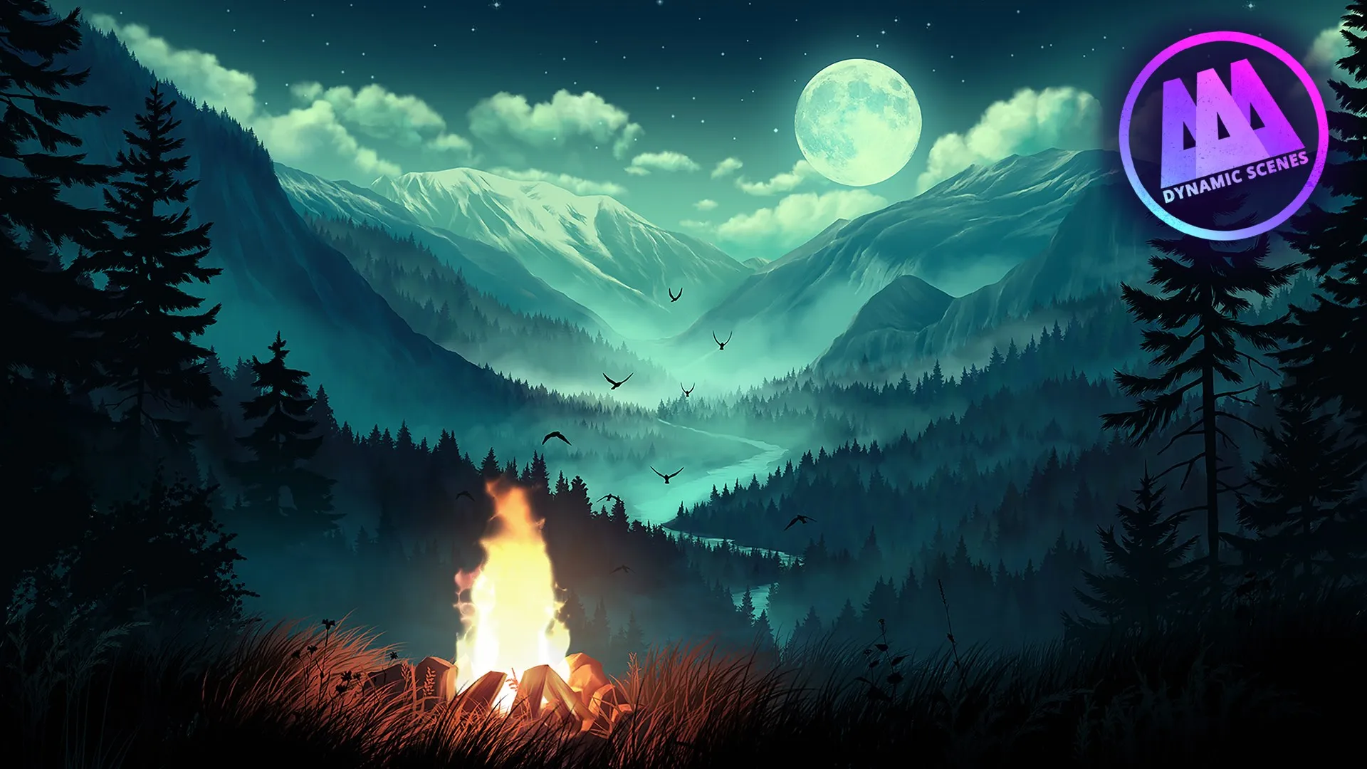 AAA Dynamic Scenes - Valley Under Moonlight Dynamic Scene