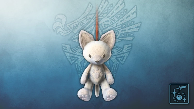 Кулон: белый плюшевый котт