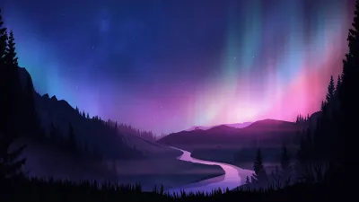 AAA Dynamic Scenes - Aurora Night Sky Dynamic Scene — скриншот 1